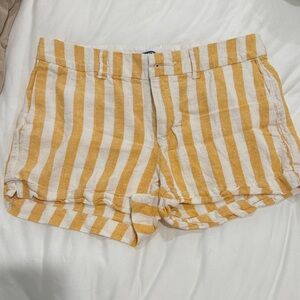 Old Navy Yellow & White Striped Women's Shorts